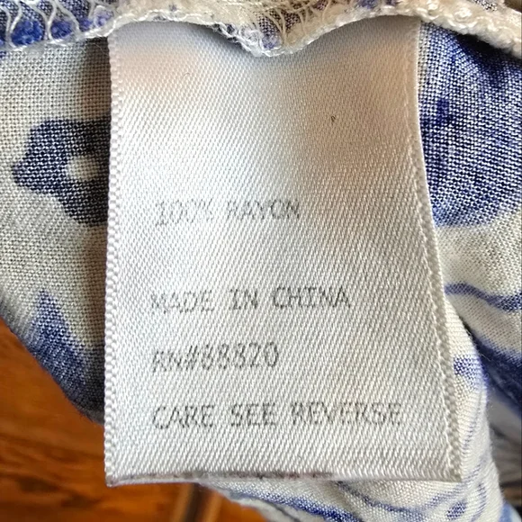 Haute Hippie Blue And White Mosiac Palazzo Wide-Leg Pants Women's L - Picture 7 of 10